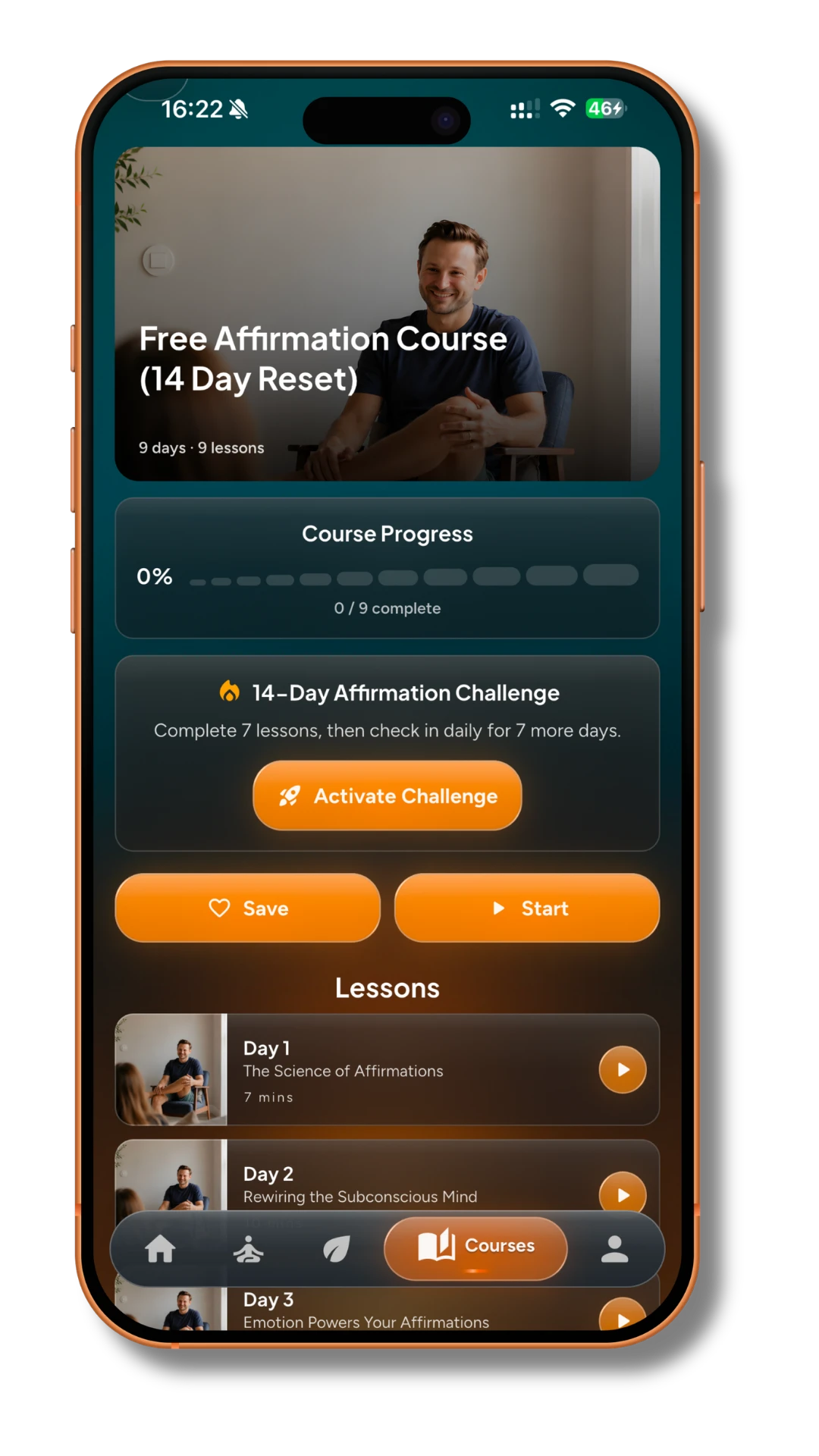 The Free Affirmation Course (14 Day Reset) inside the Soma app